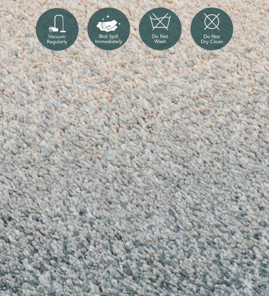 Reverie Abstract Machine Made Carpet Beige and Blue