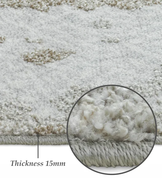 Pine Polyester Abstract Runner Cream