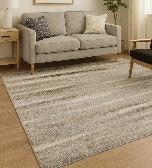 Pine Polyester Abstract Runner Grey