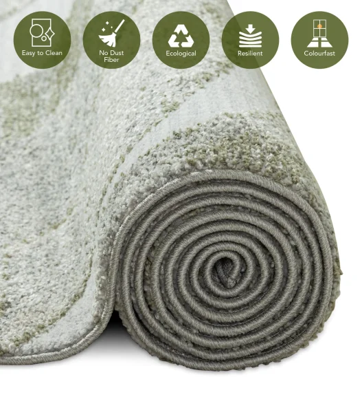 Pine Polyester Abstract Runner Cream