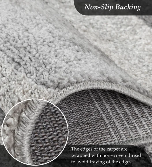 Pine Polyester Abstract Runner Grey