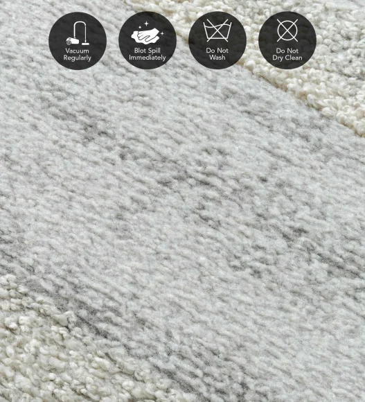 Pine Polyester Abstract Runner Grey