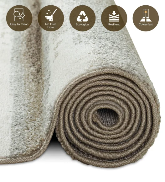 Pine Polyester Abstract Runner Grey