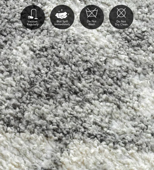 Pine Polyester Abstract Runner Grey