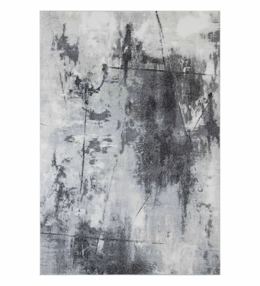 Pine Polyester Abstract Runner Grey