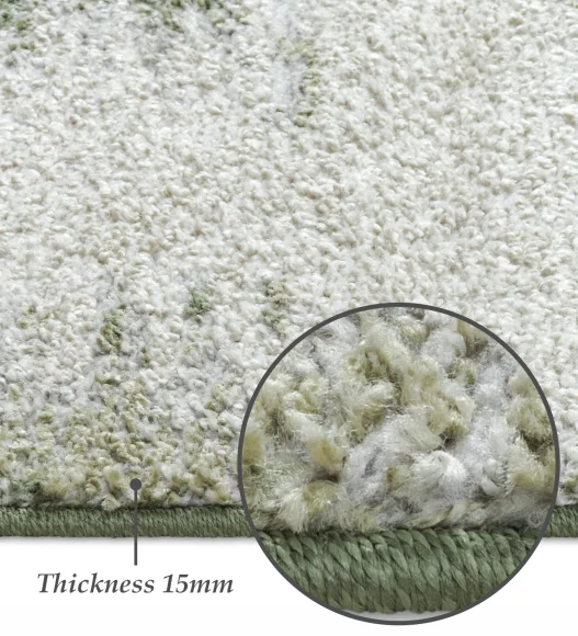 Pine Polyester Abstract Carpet Green