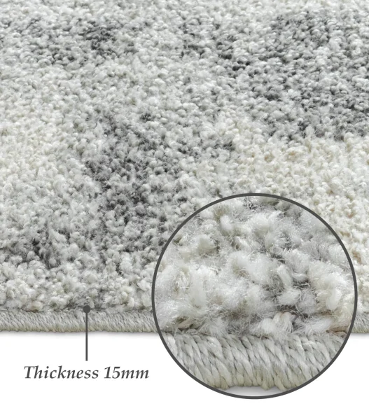 Pine Polyester Abstract Carpet Grey