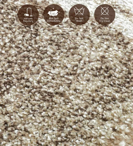 Pine Polyester Abstract Carpet Beige