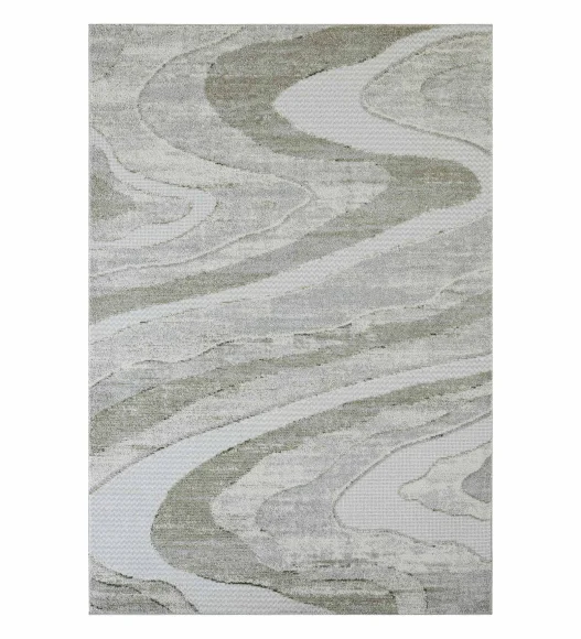 Pine Polyester Abstract Carpet Cream