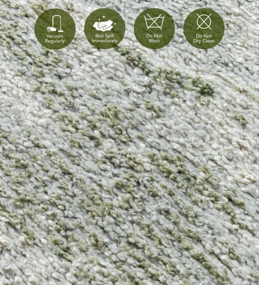 Pine Polyester Abstract Carpet Cream
