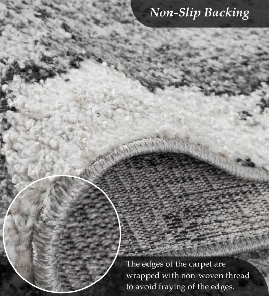 Pine Polyester Abstract Carpet Cream