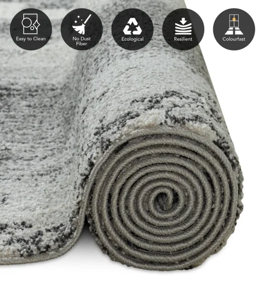 Pine Polyester Abstract Carpet Cream