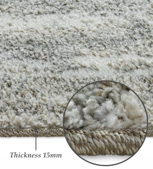 Pine Polyester Abstract Carpet Cream