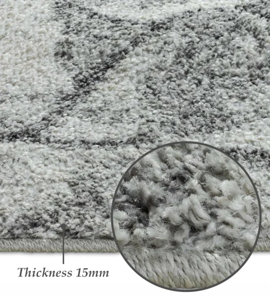 Pine Polyester Abstract Carpet Grey