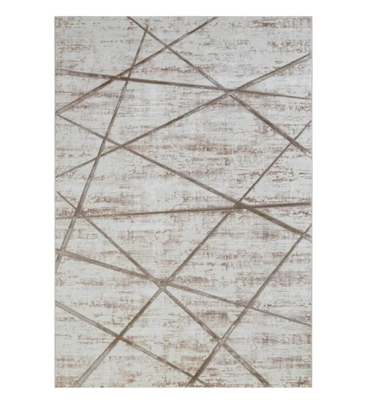 Cuba Polyester Abstract Runner Beige