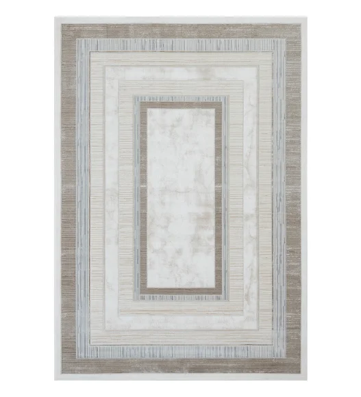 Cuba Polyester Geometric Runner Beige