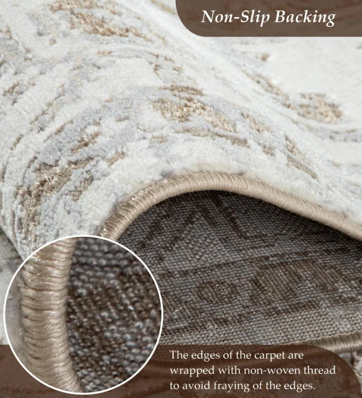 Cuba Polyester Classical Runner Beige