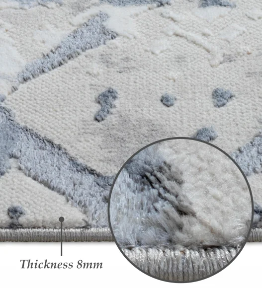 Cuba Polyester Abstract Runner Cream