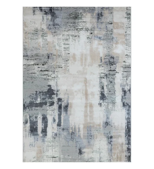 Cuba Polyester Abstract Runner Grey