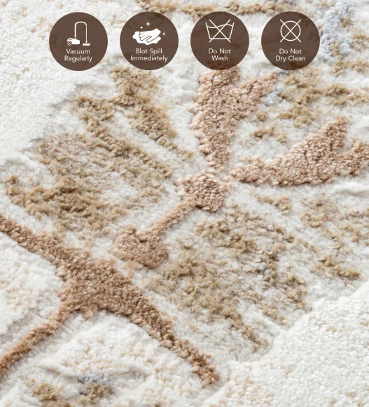 Cuba Polyester Classical Carpet Beige