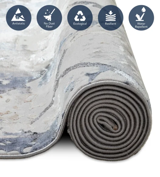 Cuba Polyester Abstract Carpet Cream