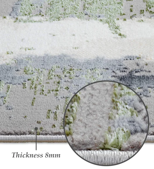 Cuba Polyester Abstract Carpet Green