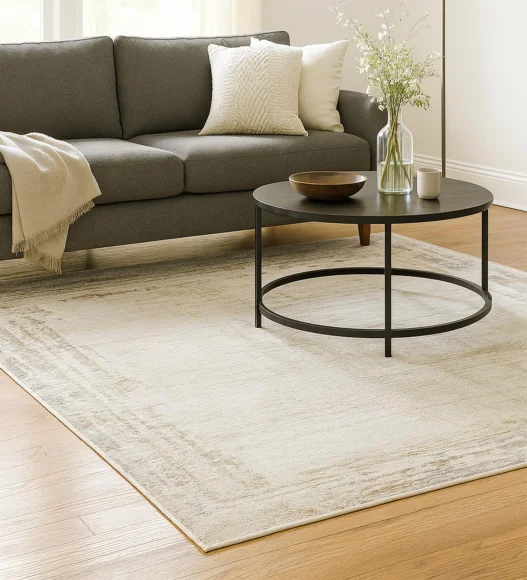 Cuba Polyester Abstract Carpet Cream