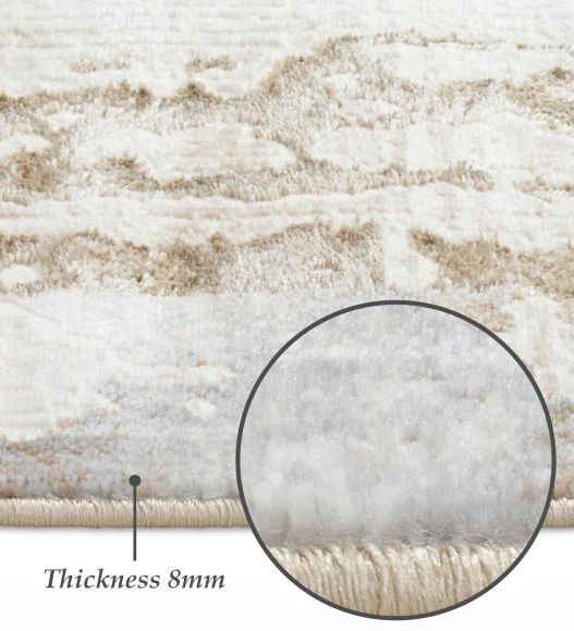 Cuba Polyester Abstract Carpet Cream