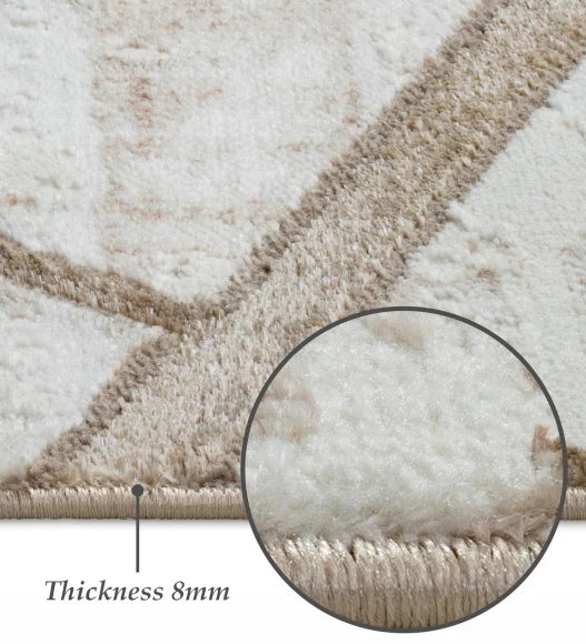 Cuba Polyester Abstract Carpet Beige