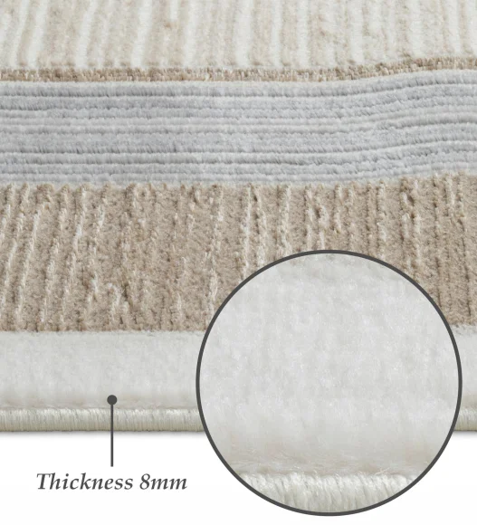 Cuba Polyester Geometric Carpet Beige