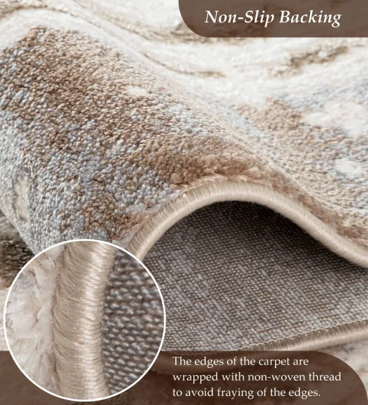 Cuba Polyester Abstract Carpet Cream