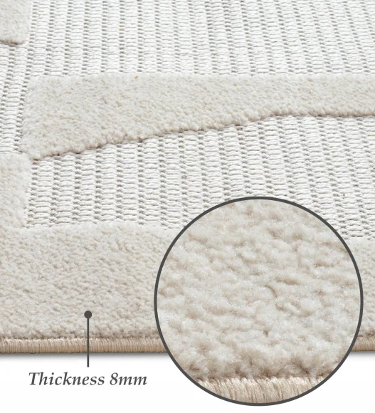 Rosa Polyester Abstract Runner Beige