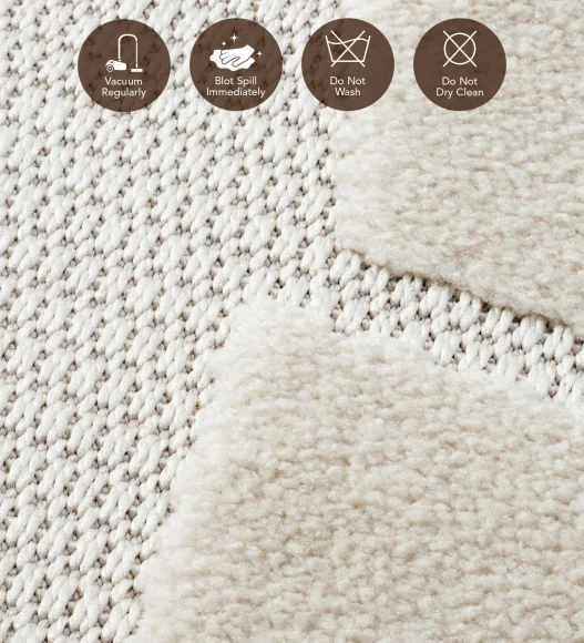 Rosa Polyester Abstract Runner Beige
