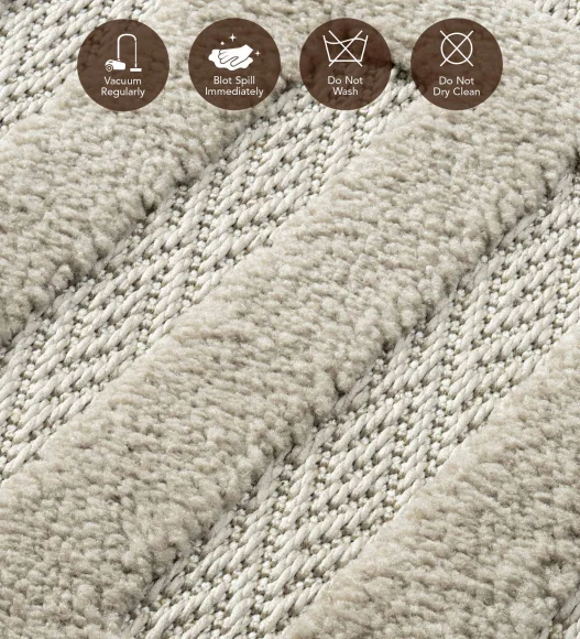 Rosa Polyester Abstract Runner Beige