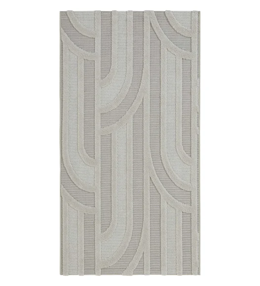 Rosa Polyester Abstract Runner Beige