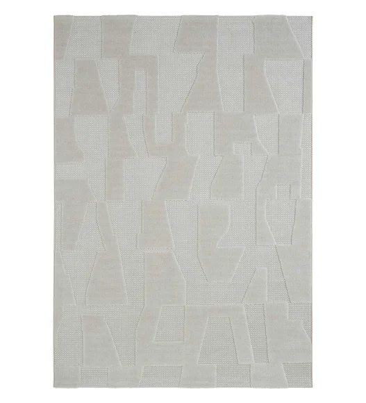 Rosa Polyester Abstract Carpet Beige
