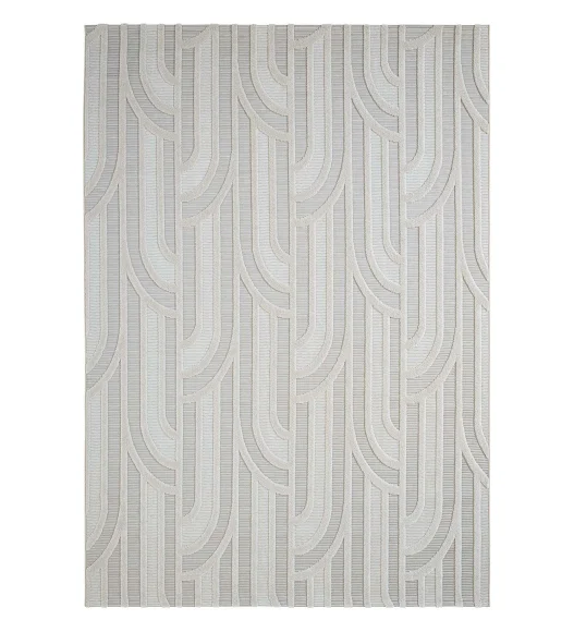 Rosa Polyester Abstract Carpet Beige