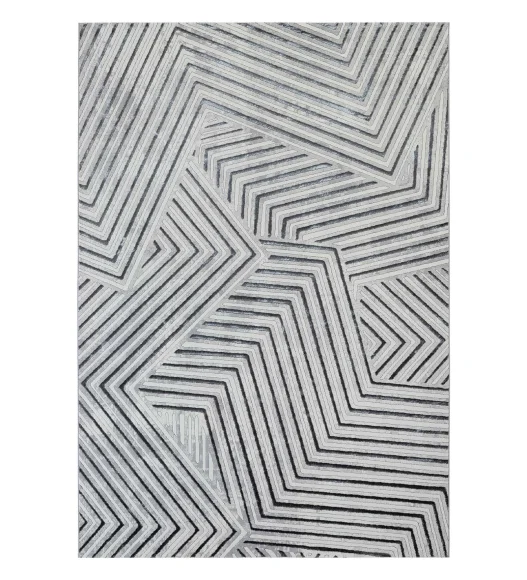 Gul Polyester Abstract Runner Grey