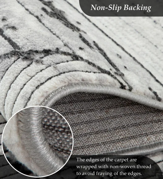 Gul Polyester Abstract Runner Cream