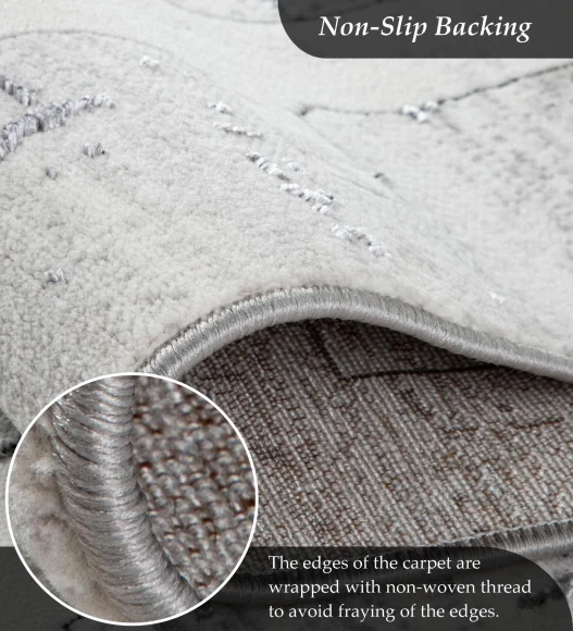 Gul Polyester Abstract Carpet Cream