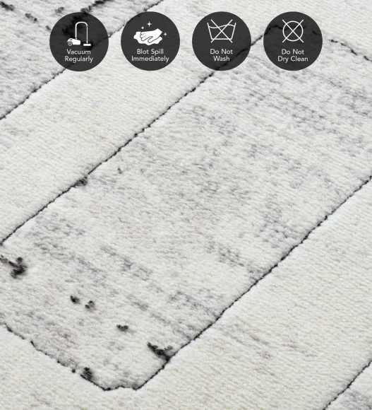 Gul Polyester Abstract Carpet Cream