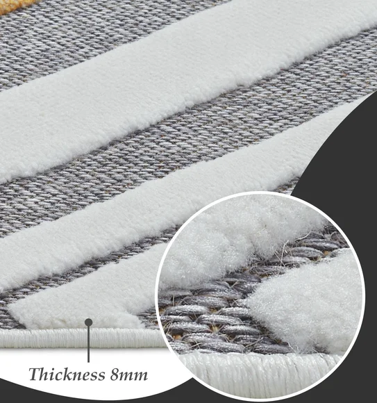 Benz Polyester Geometric Runner Grey