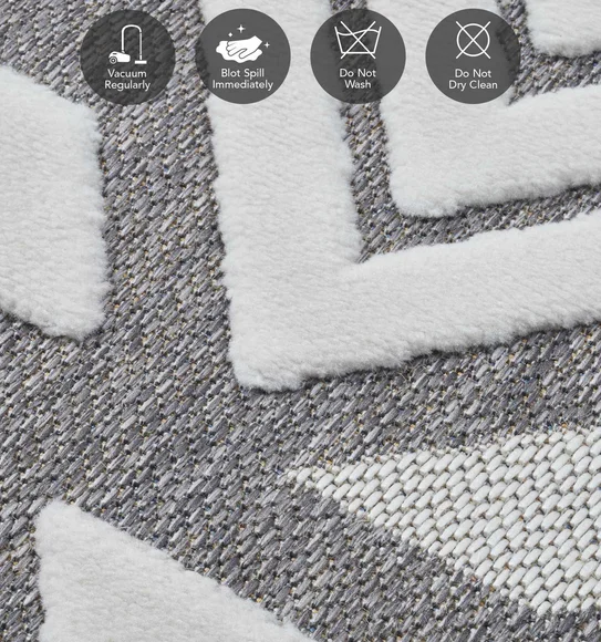 Benz Polyester Geometric Runner Grey