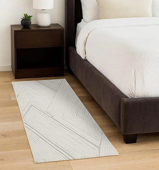 Benz Polyester Abstract Runner Cream