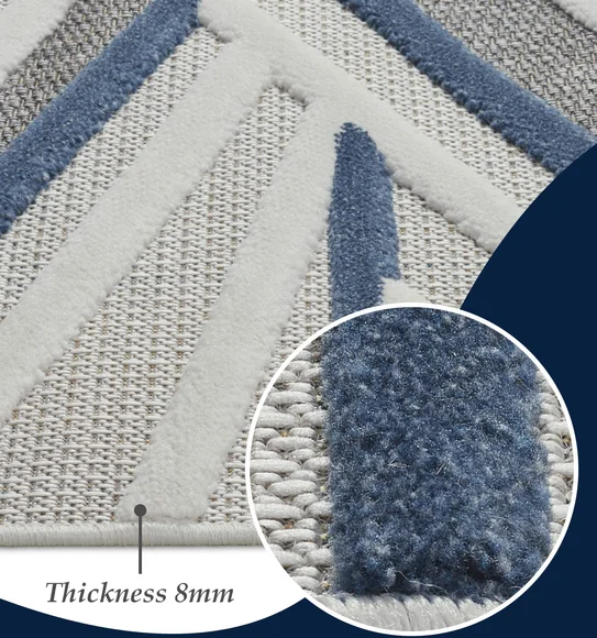 Benz Polyester Abstract Carpet Blue