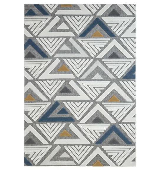 Benz Polyester Geometric Carpet Grey