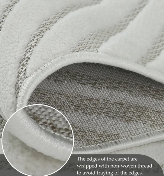 Benz Polyester Abstract Carpet Cream