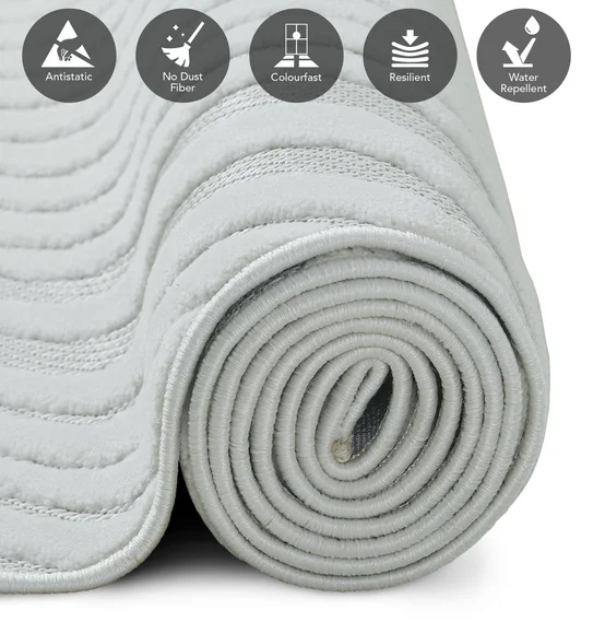 Benz Polyester Abstract Carpet Cream