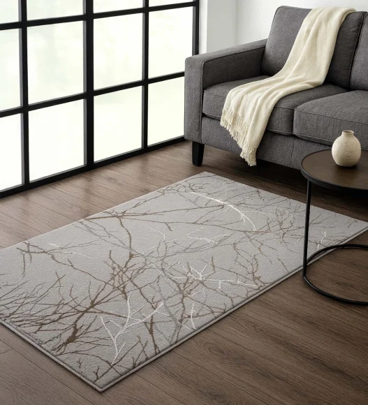 Tuscany Polyester Abstract Runner Grey