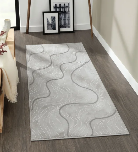 Tuscany Polyester Classical Runner Grey